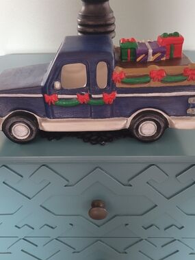 Hand Painted Light Up Ceramic Retro Truck Holiday Figurine - Home Accents